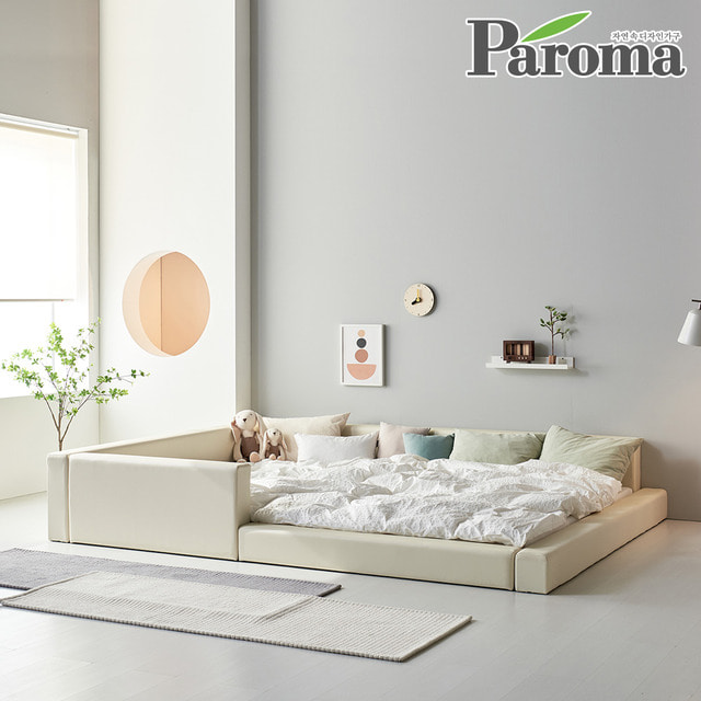파로마-파로마 디어 낮은 저상형 패밀리 가족 침대 프레임 가죽 가드 E0 SS+SS