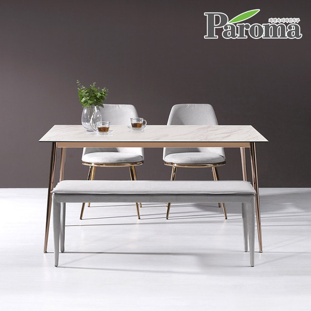 파로마-파로마 블리스 화이트 세라믹 4인 식탁세트(4인식탁+의자2+벤치1)