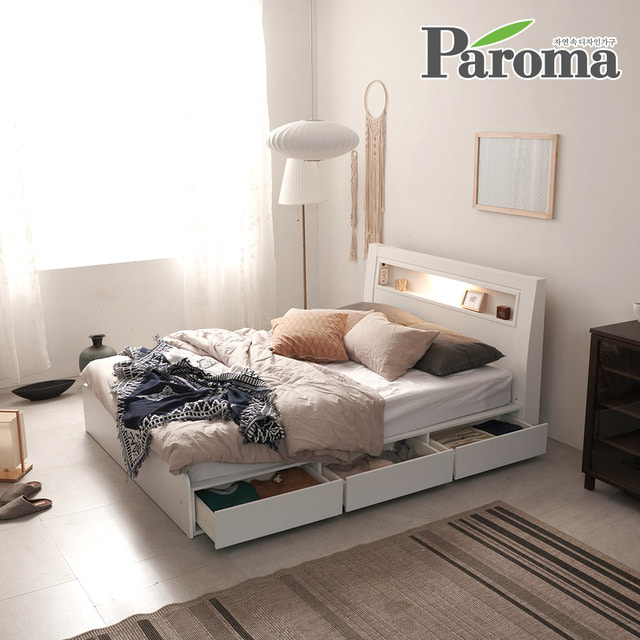 파로마-파로마 메리엘 LED 침대 하부수납형 3단서랍 슈퍼싱글SS